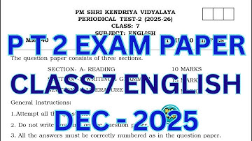 Class 7 ENGLISH PT 2 Exam 2025 | With Answers | #cbse #kv #helloadhyapak #pt2 #ncert2025