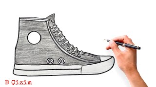 Kolay Çi̇zi̇m Karakalem Ayakkabı Çizimi