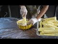 Easiest way to cut corn off the cob for freezing or canning. Using bundt pan and kernel cutter