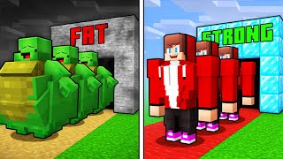 Mikey FAT vs JJ STRONG Army Survival Battle in Minecraft (Maizen) screenshot 1