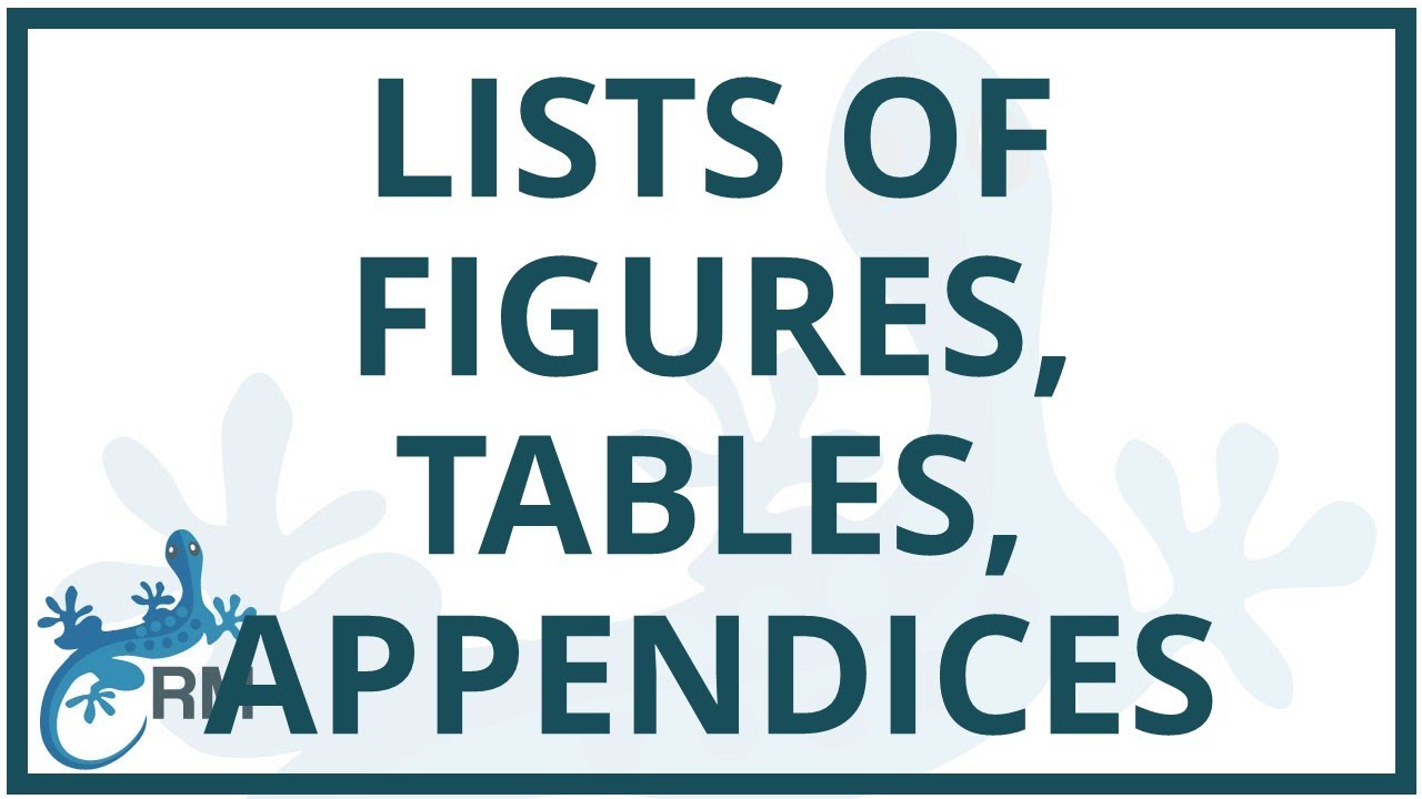 How Do You List An Appendix In A Table Of Contents?