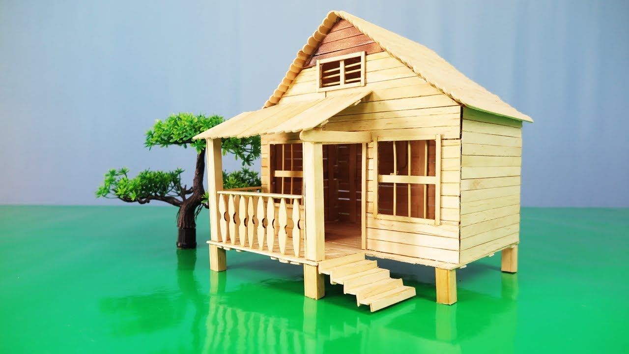 how to make houses out of popsicle sticks