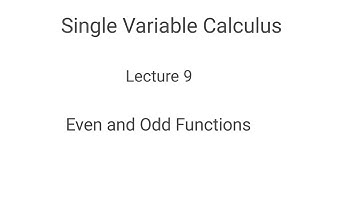 1.1: Even and Odd Functions || Lecture 9| Thomas’ Calculus (14th Edition) |Urdu