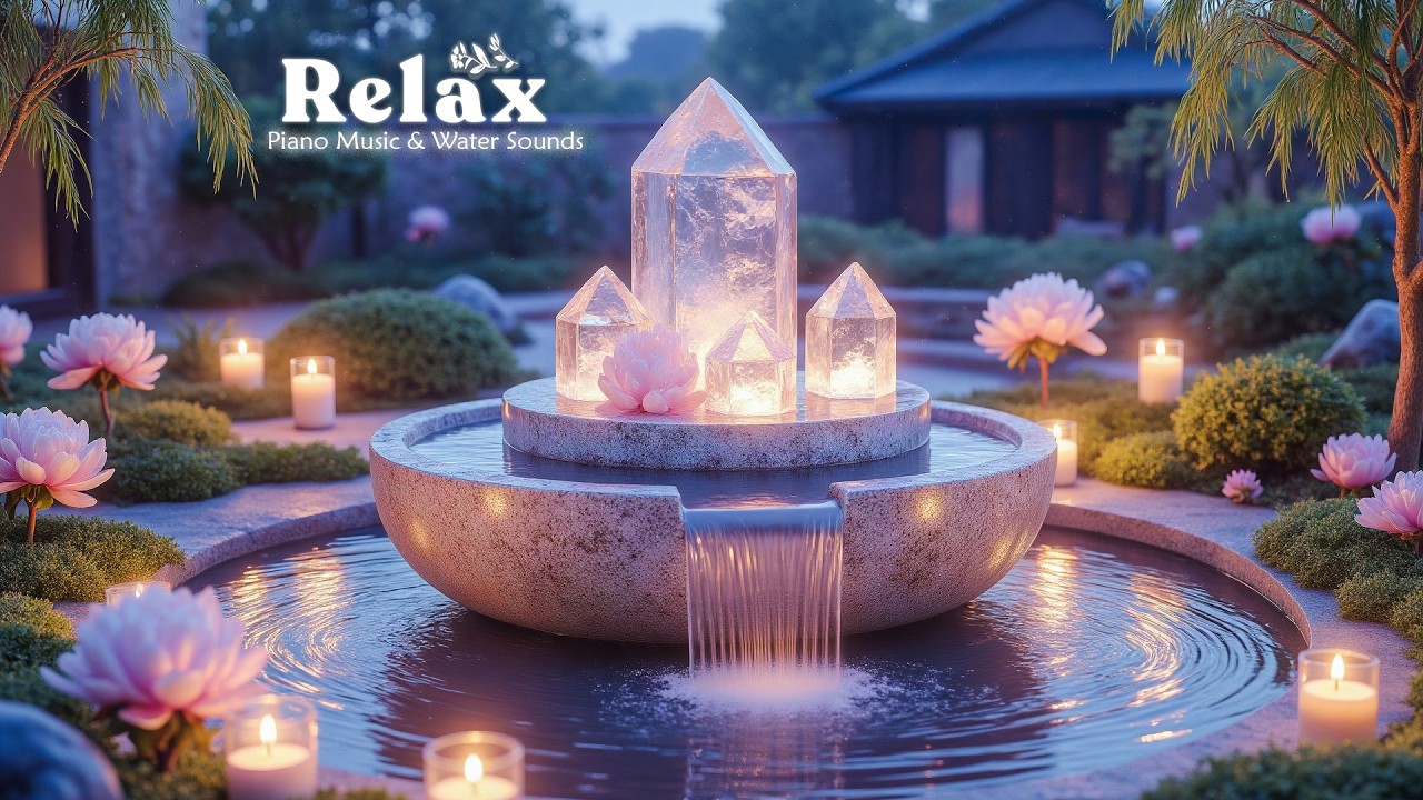 Расслабляющая спа-игра на фортепиано + нежные звуки воды 🌿 Успокоение ума и тела, снятие тревоги, г