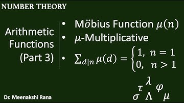 Arithmetic Function |Part-3| Mobius Function and its basic properties