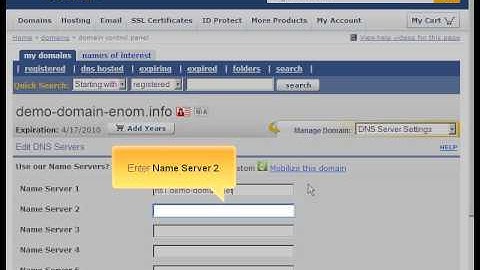 Changing name servers via Enom.com