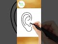 Tutorial : Ear 👂  drawing | #shorts #trending #tutorial #art #drawing #eardrawing #science #diy