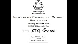 UKMT Hamilton Olympiad 2021