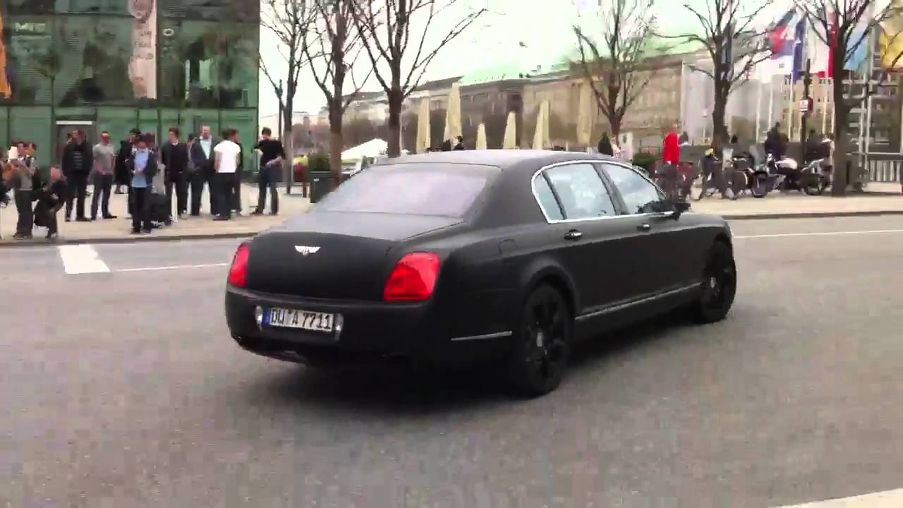 Awesome Matte Black Bentley Continental Flying Spur On The
