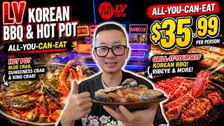 This $35.99 Korean BBQ Buffet Has KING CRAB?! 🤯 | LV Korean BBQ & Hot Pot