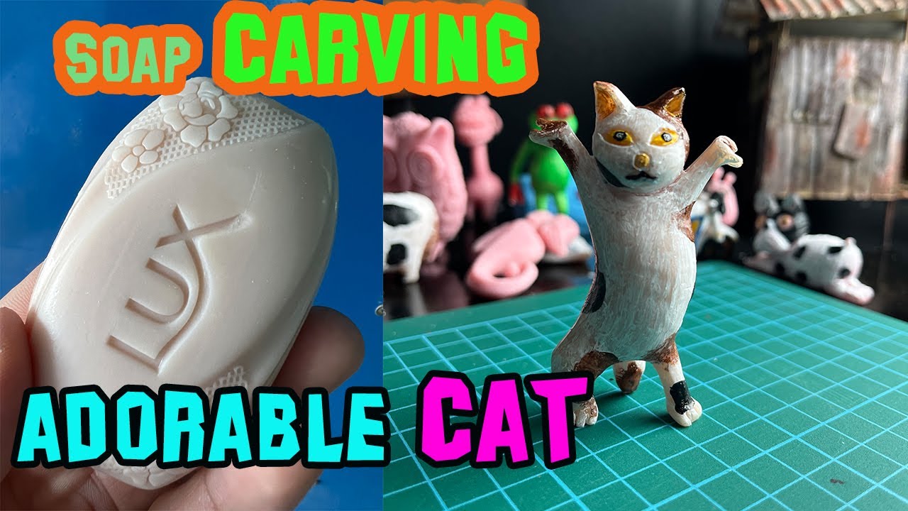 How to carve a CAT out of LUX soap Dr DIY Soap carving soap crafts