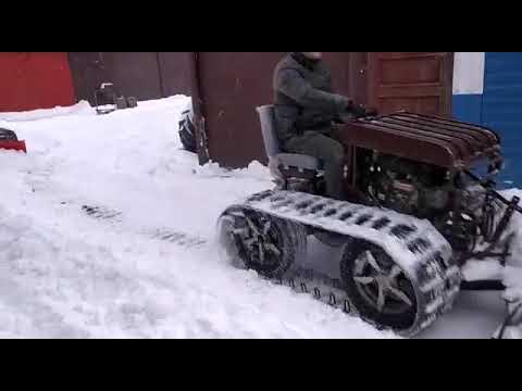 Минитрактор для уборки снега - YouTube