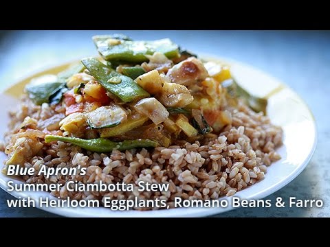 Blue Apron S Summer Ciambotta Stew With Heirloom Eggplants Romano Beans Farro-11-08-2015