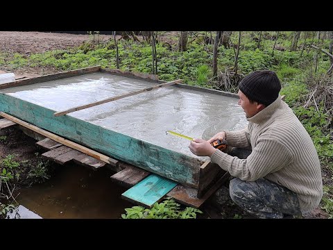 Видео: Бетонный мост в лесу готов!