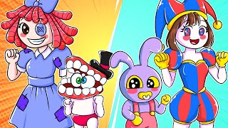 POMNI MOM & JAX BABY VS RAGATHA MOM & CAINE BABY - The Amazing Digital Circus Animation