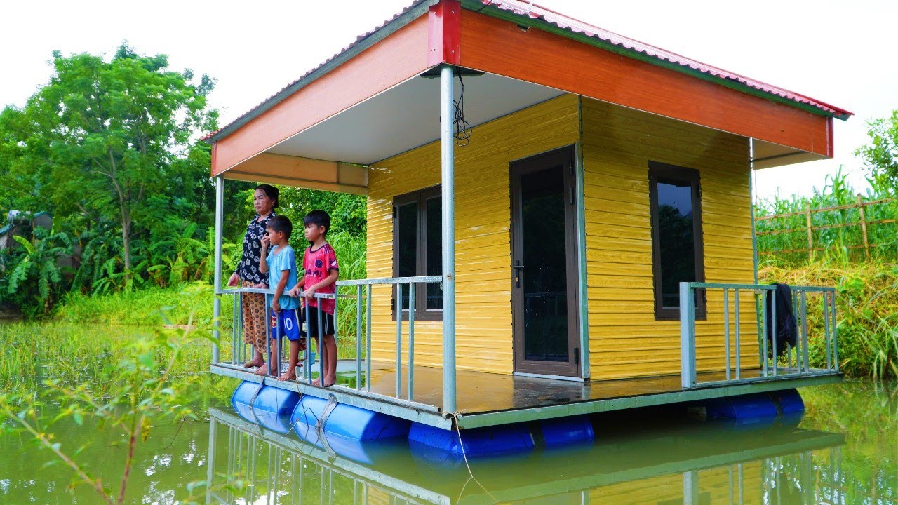 I Built a CHEAP Floating House in 2 Days. from start to finish