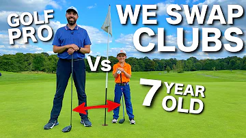 Golf Pro Vs 7 Year Old SUPERSTAR....WE SWAP CLUBS
