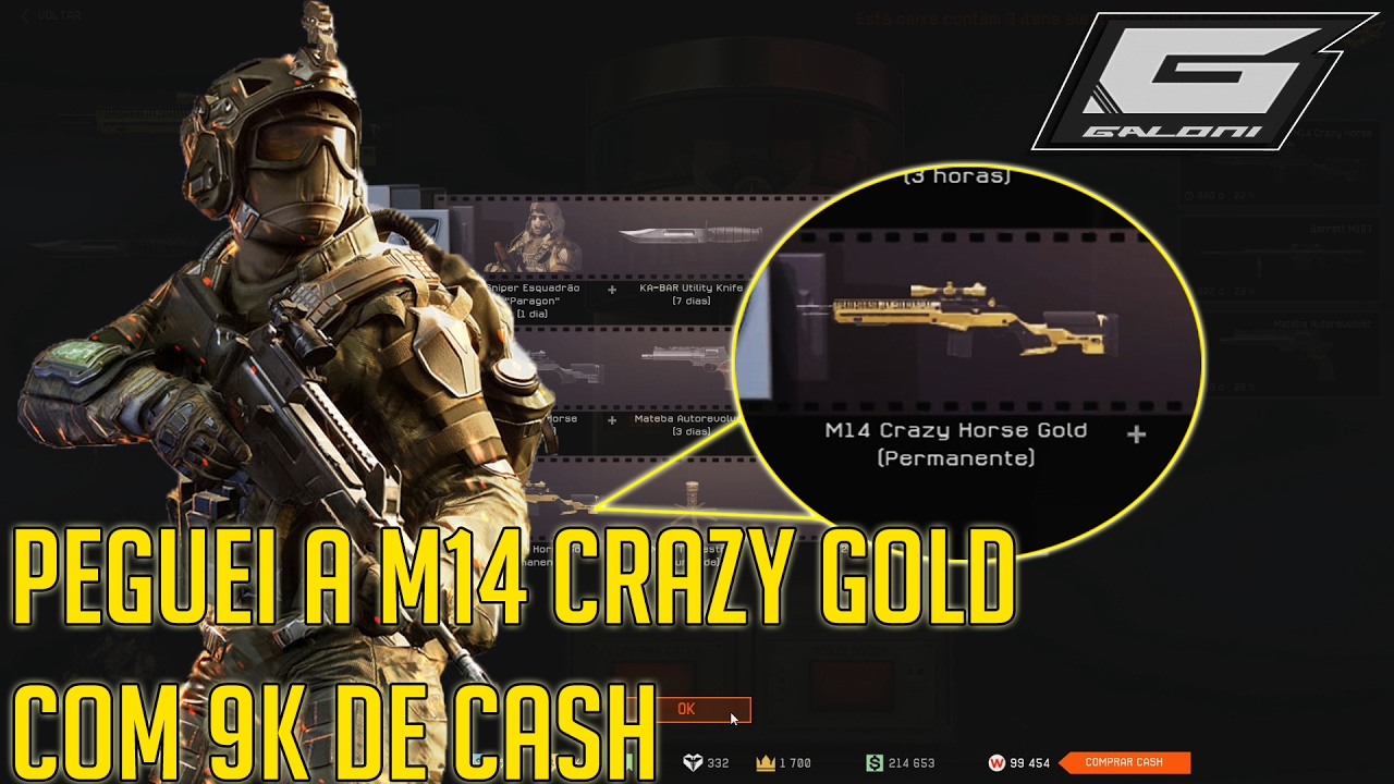 WARFACE - PEGUEI A M14 CRAZY GOLD COM 9K DE CASH / ABRINDO WARBOX