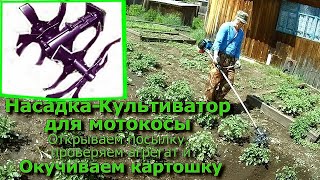 НАСАДКА-КУЛЬТИВАТОР для мотокосы. Открываем посылку. Проверяем агрегат. Окучиваем картошку