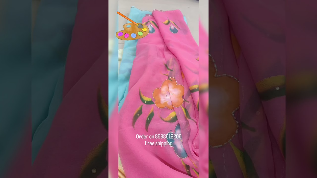 hand-painted and handwork with beads చిఫ్ఫాన్ sarees...most trending!