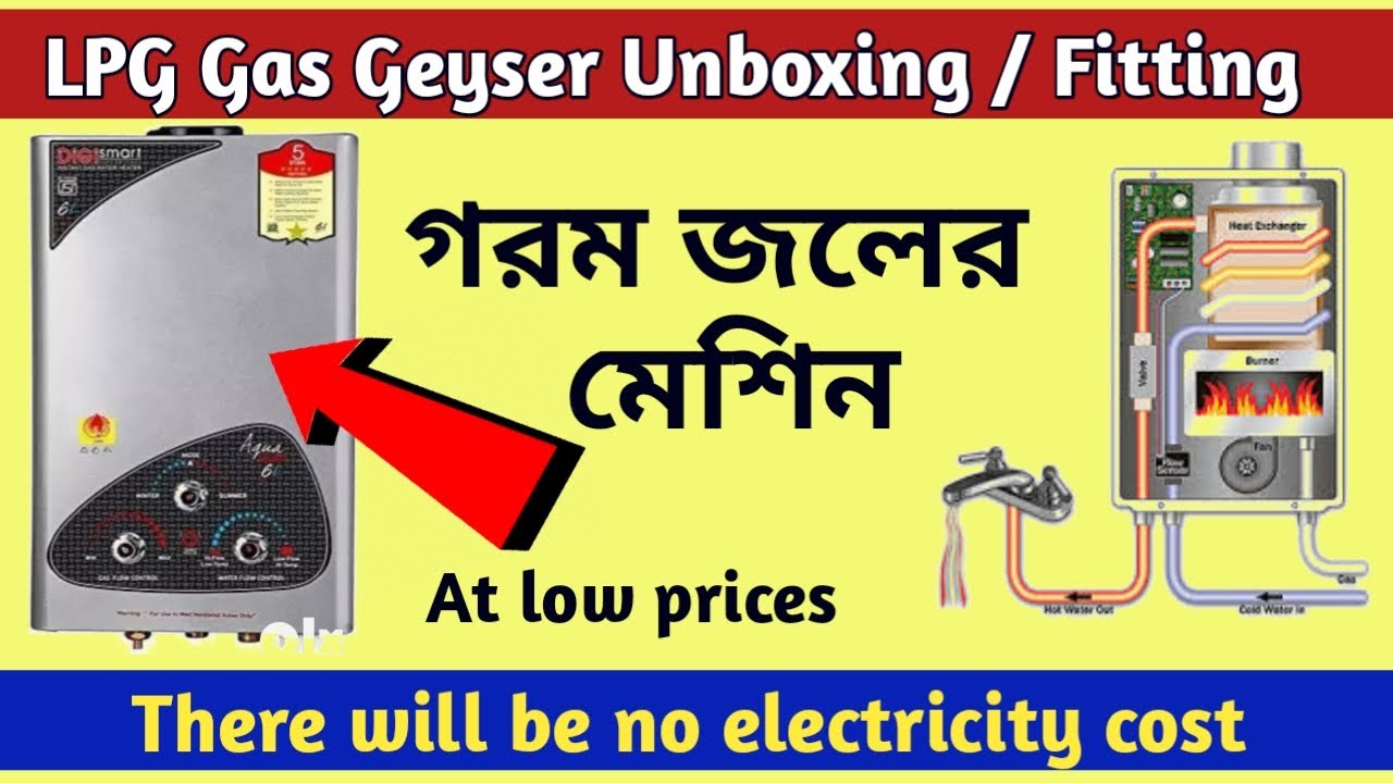 Gas geyser installation process | water heater complete fitting | LPG Gas  geyser Unboxing - YouTube