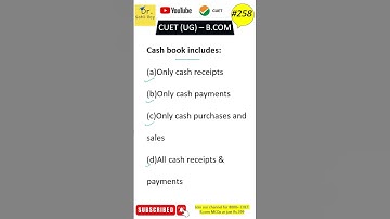 CUET B. Com MCQ 258 #cuet #cuet2024 #cuetpreparation #accounting