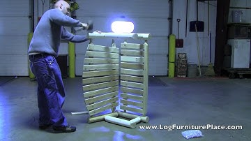 Rustic Natural Cedar Log Porch Swing with Chain Kit Assembly Video by LogFurniturePlace.com