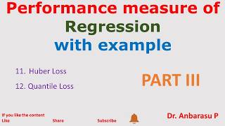 Performance Measure of Regression with Example Part III | Machine Learning