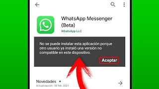 No se puede instalar esta aplicación porque otro usuario ya instaló una versión no compatible