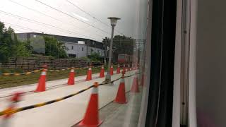 1022次加班區間快車富岡站通過窗景(超越2114次區間車)