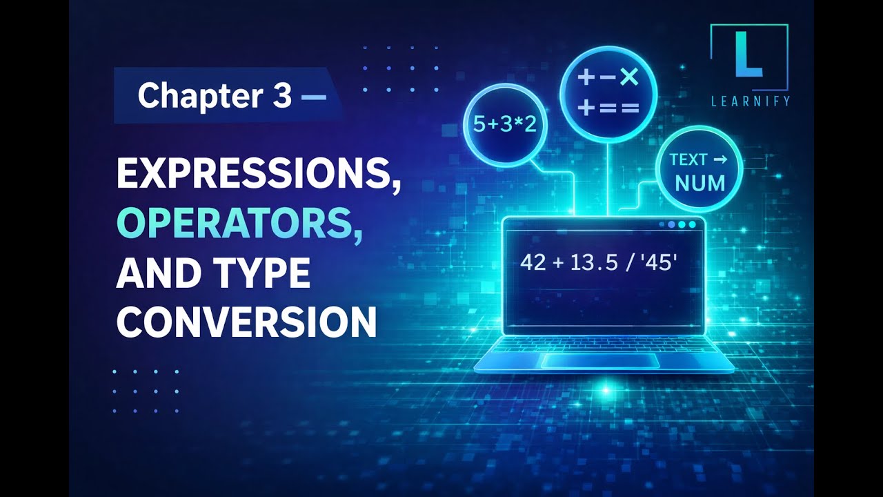 Chapter 3 — Expressions, Operators & Type Conversion | Learnify - YouTube