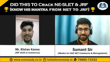 Interview with Topper Rishav | JRF in Commerce | UGC NET December 2022