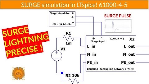 Surge Lightning test simulation in LTspice! 61000-4-5 EMC challenge!