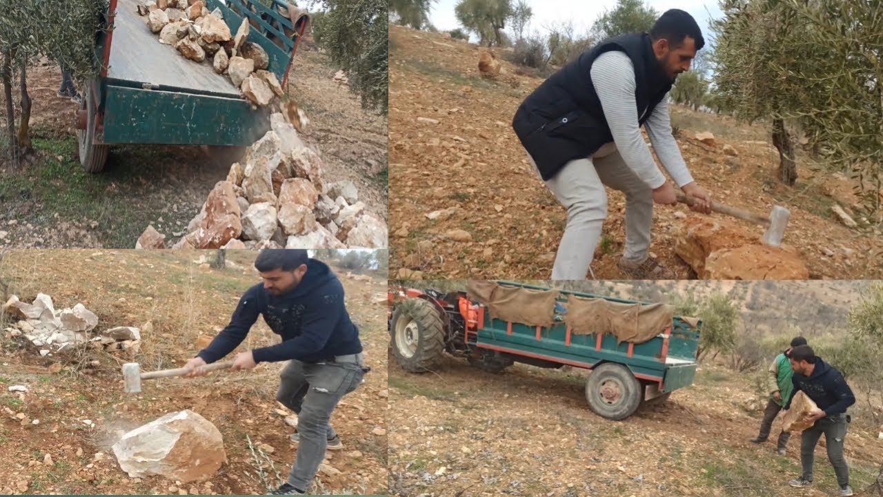 فيديو اليوم نضفنا الأرض من الحجر  و كسرنا الحجر | تابعوا للأخير جو بارد كتير 🥶