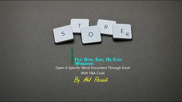 Open A Specific Word Document Through Excel With VBA Code