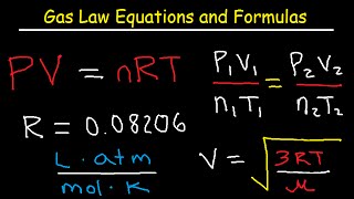 قوانين الغازات - المعادلات والصيغ