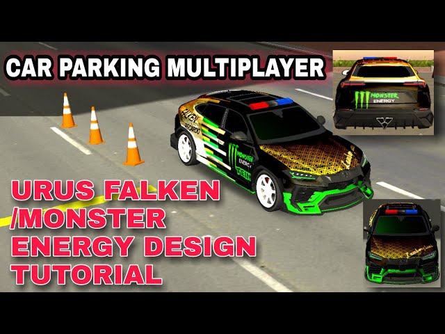 how to make falken monster energy design in urus in car parking