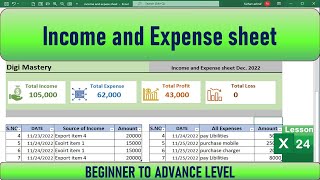 Best way to create income and expense Dashboard in excel for office and personal use screenshot 3