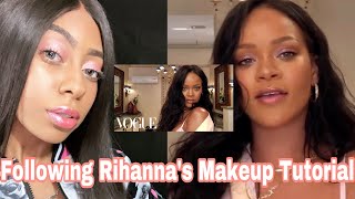 I TRIED FOLLOWING RIHANNA'S MAKEUP TUTORIAL 😬 DID I FAIL IT 🙅🏽‍♀️ OR NAIL IT 💁🏽‍♀️⁉️