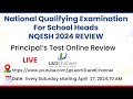 Online review for the national qualifying examination for school heads