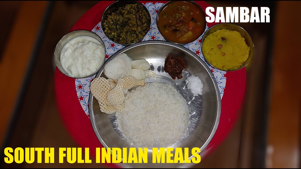 South Indian Full Meals | Sambar | Lady's finger Fry | Kesari | Zi ...