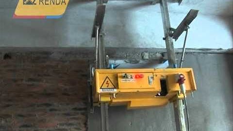 automatic wall plastering machine-gypsum rendering machine working video