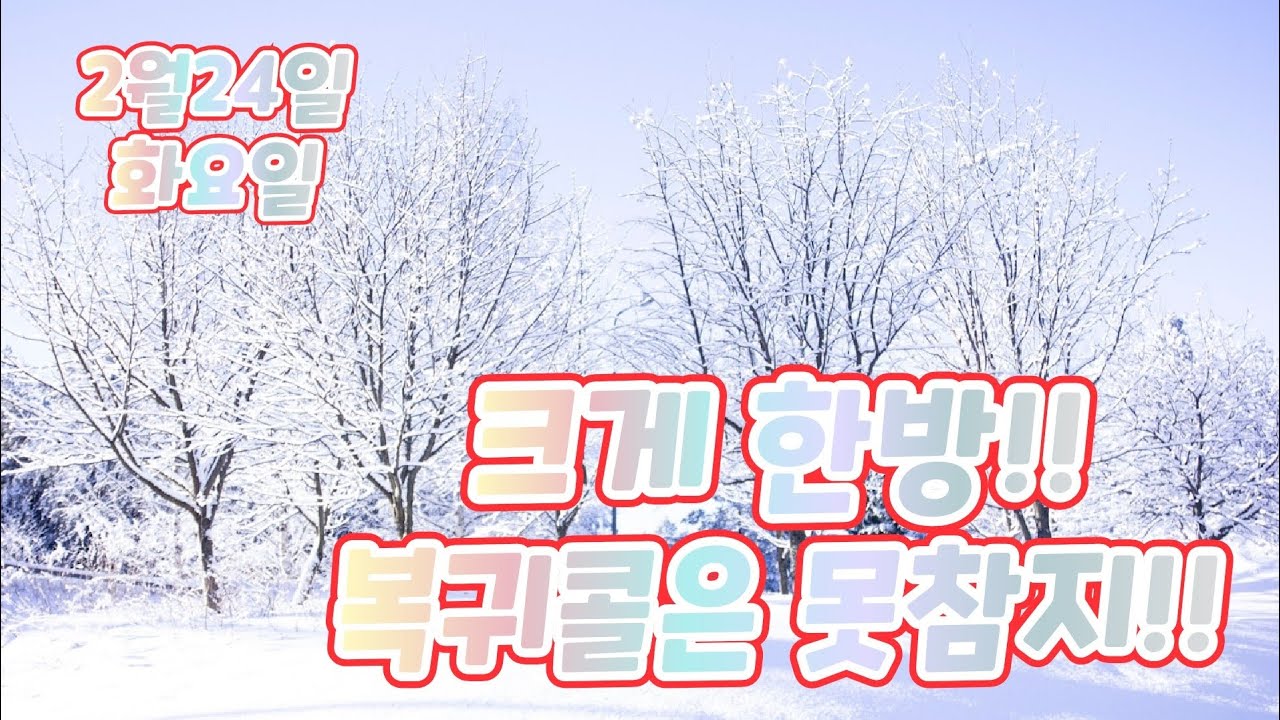 2월24일 크게 한방!!복귀콜은 못참지!!