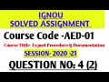 aed 01 solved assignment 2020-21, QUESTION NUMBER - 4 (ii) #hindi #aed_01 #aed-01 #Session-2020-21