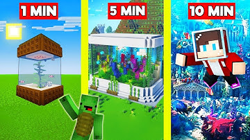 AQUARIUM Build Battle In Minecraft - NOOB VS PRO CHALLENGE - Maizen Mizen Mazien Parody