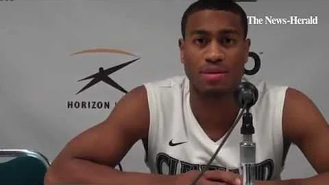 Cleveland State sophomore guard Trey Lewis reacts ...