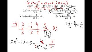 القسمة التركيبية  Synthetic division