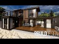 Modern Beach House Design l Shipping Container Home Concept l 70 sqm l 2 Bedroom
