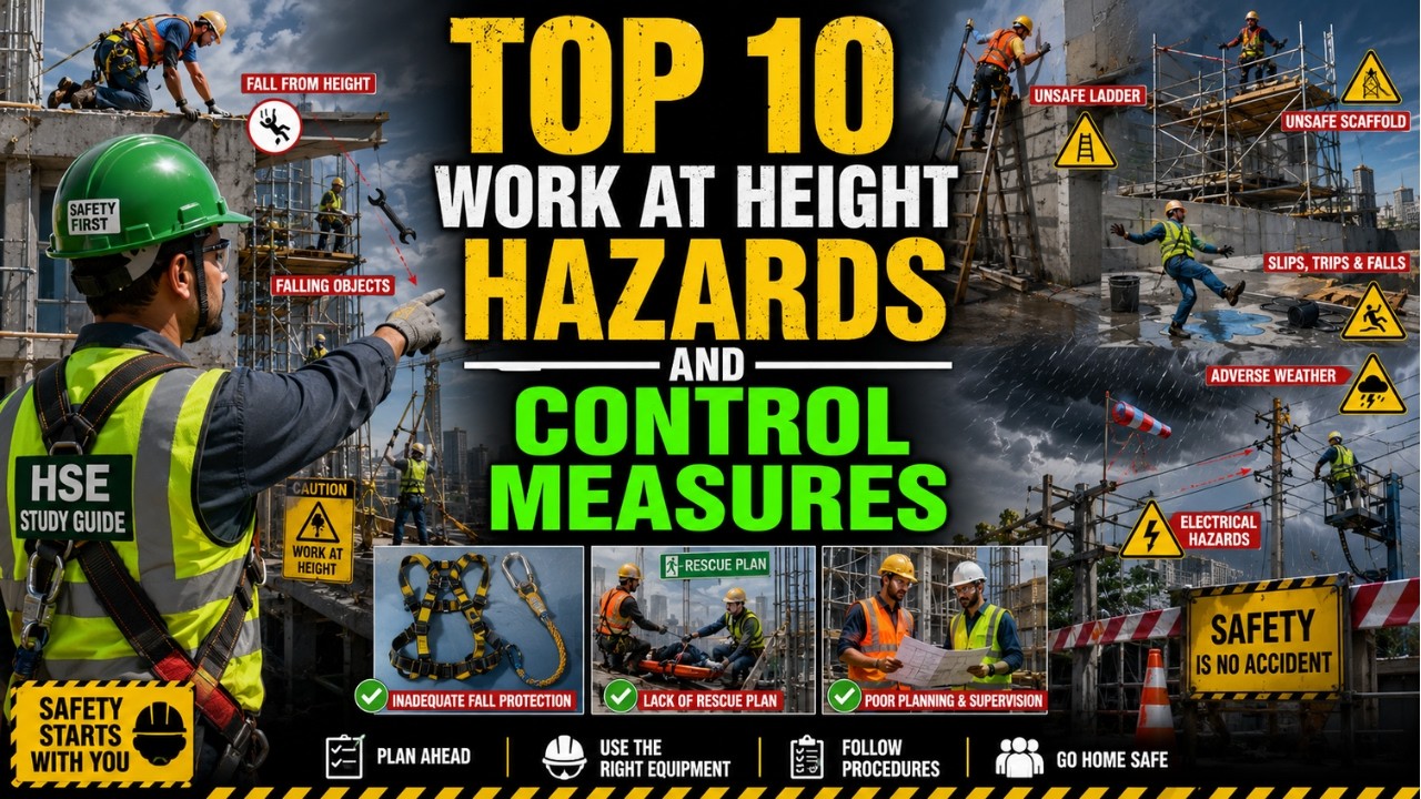 TOP 10 WORK AT HEIGHT HAZARDS AND CONTROL MEASURES HSE STUDY GUIDE ...