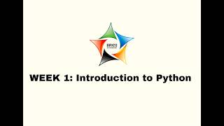 Week 1: Introduction to Python